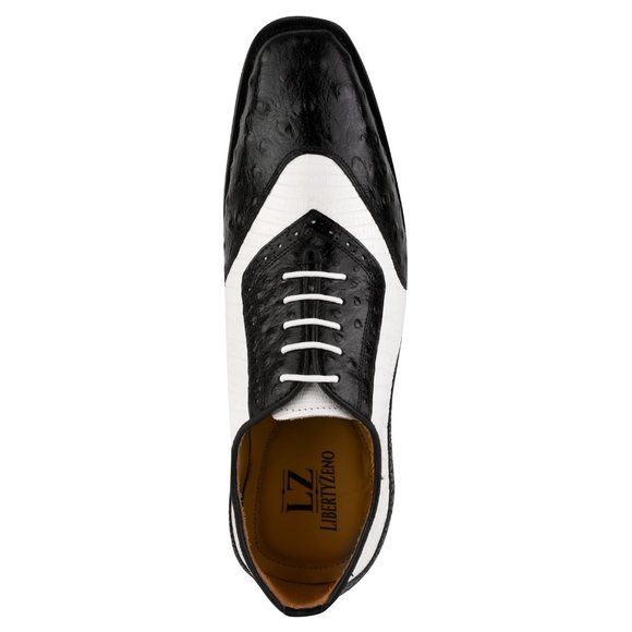 William Genuine Leather Two Tonned Lizard/Ostrich Print Oxford Shoes main image 4